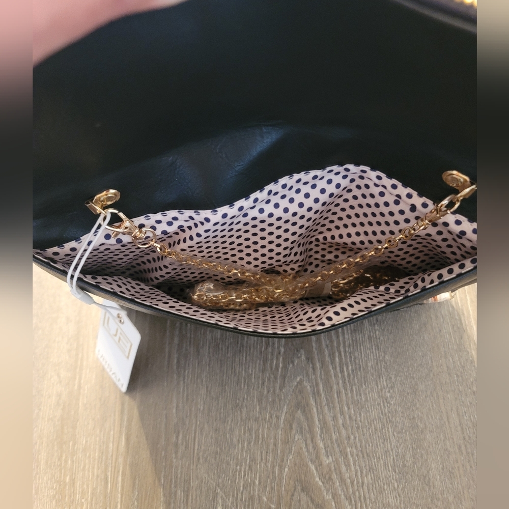 NWT Urban Expressions Black clutch purse with gold hardware - Picture 4 of 7